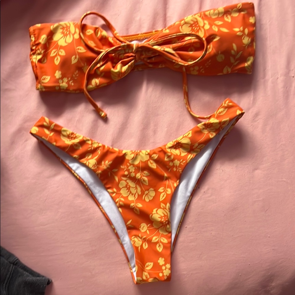 Floral Orange Bikini Set